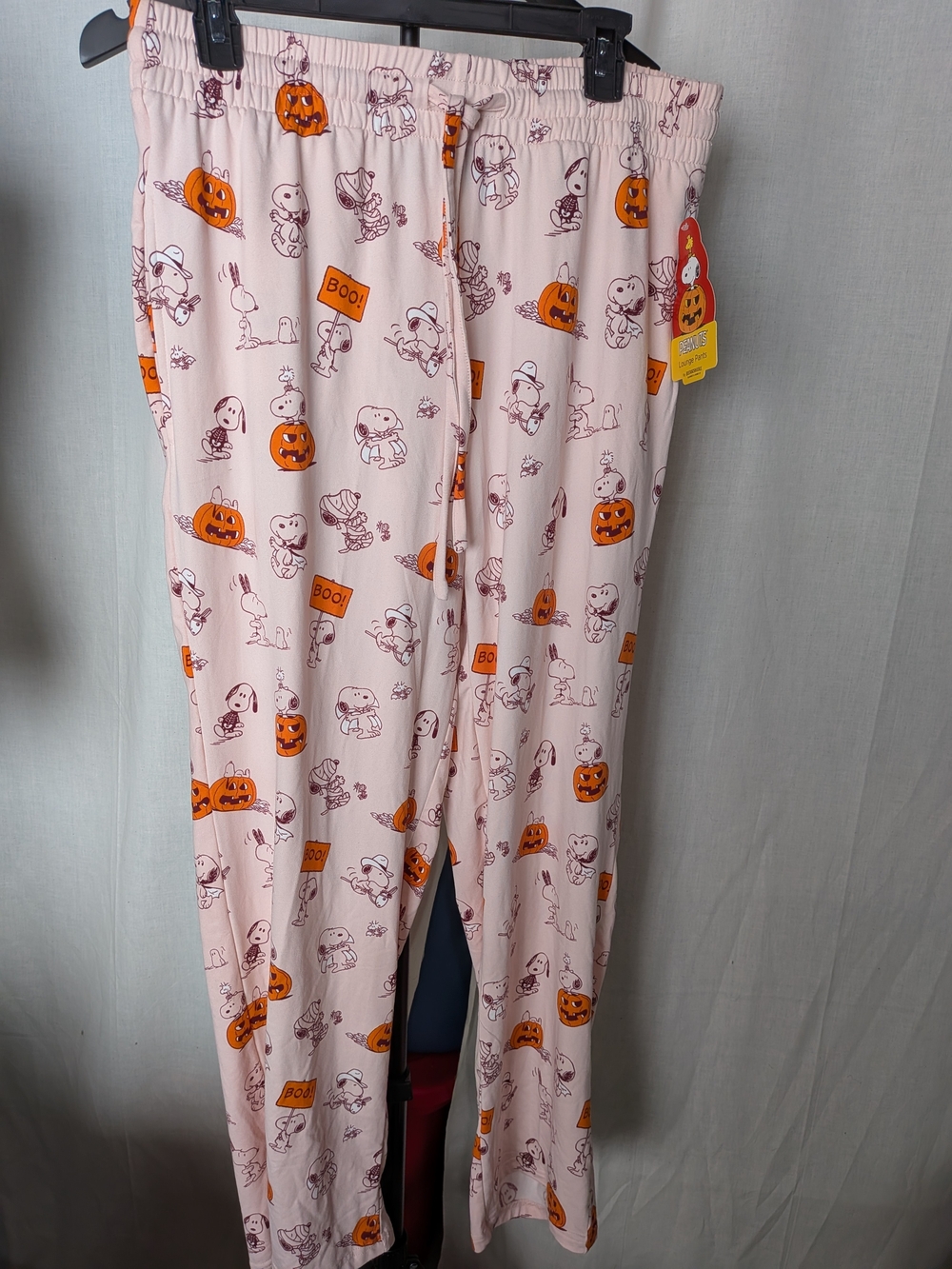 Peanuts Halloween Pajamas Pants in Light Pink with Pumpkin Print